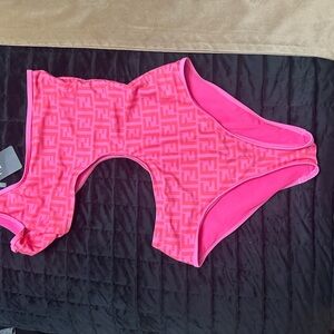 Fendi Vibrant Pink Logo Bodysuit